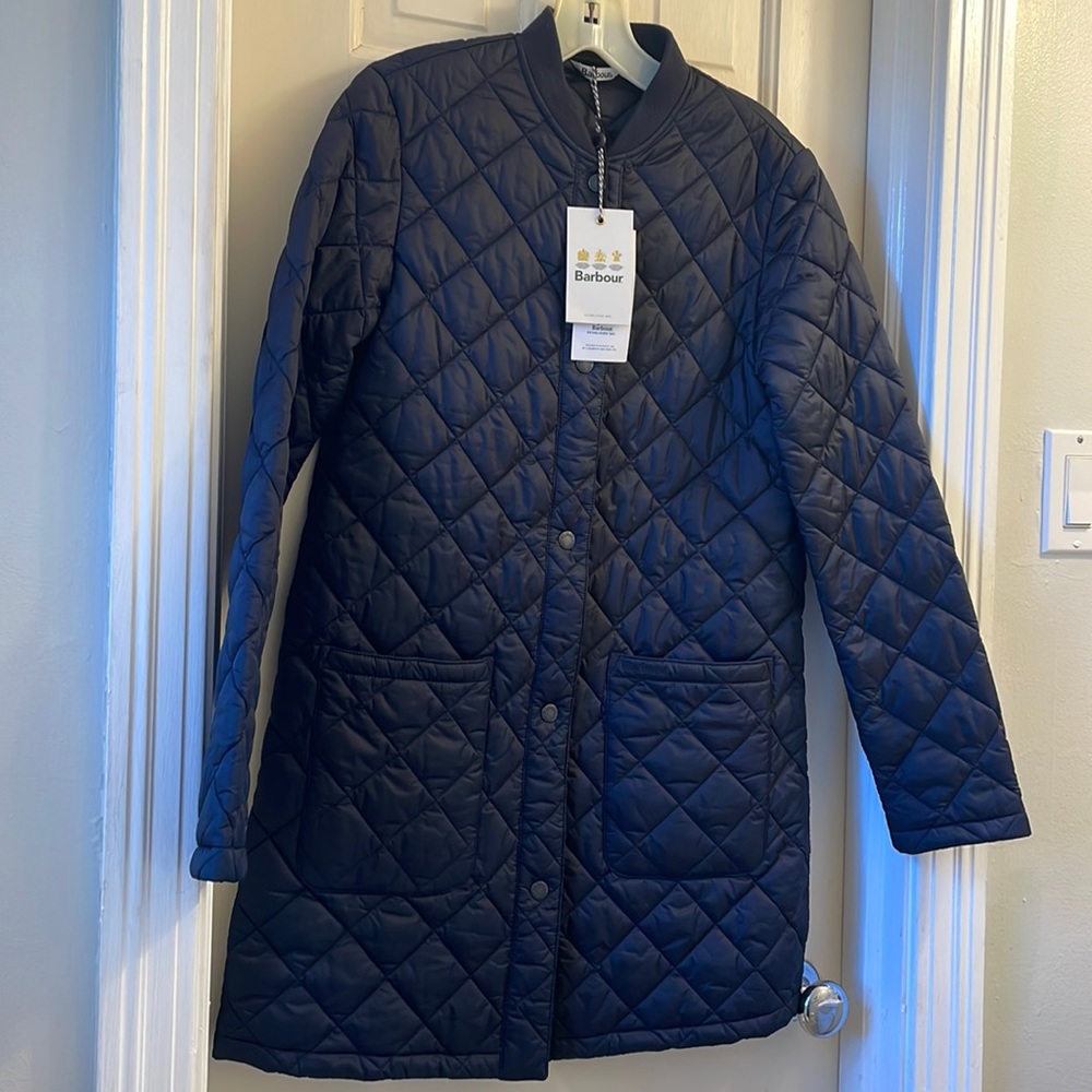 Barbour Quilted Coat Jacket NWT Navy